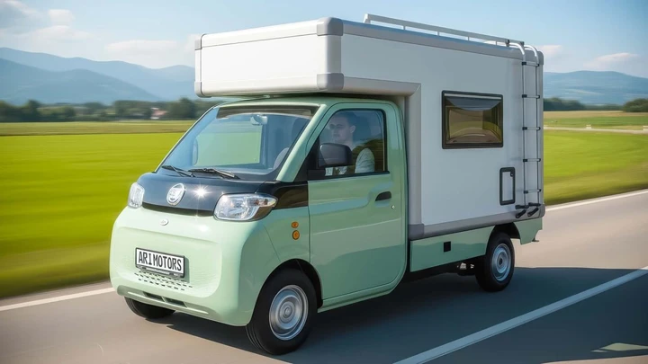 Il mini camper elettrico da 3,5 metri è davvero compatto, ma non manca niente