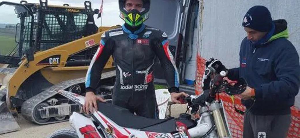 Alex De Angelis in pista al Ranch di Rossi