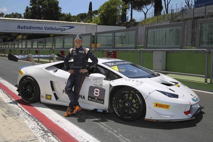 Casey Stoner a Vallelunga con la Lamborghini Huracán LP 620-2 Super Trofeo