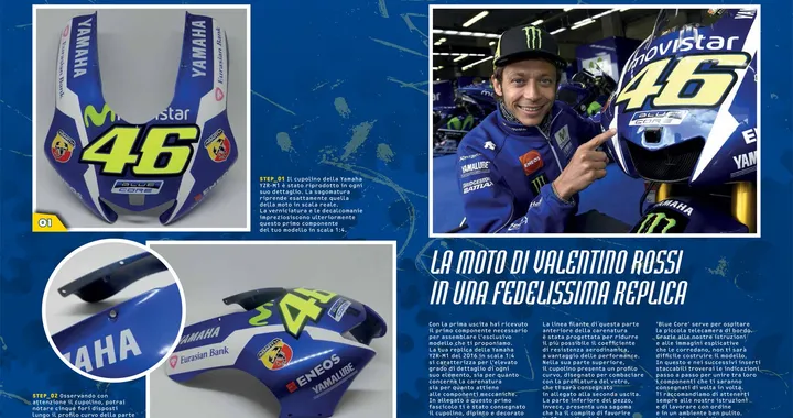 Yamaha M1 di Valentino Rossi in scala 1:4 in edicola