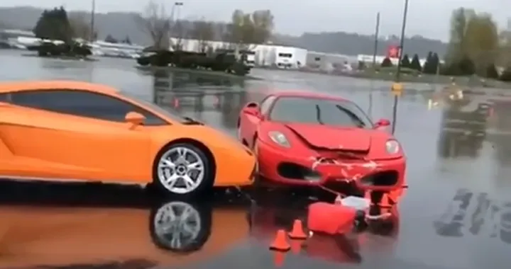 Ferrari F430 si schianta contro una Lamborghini Gallardo