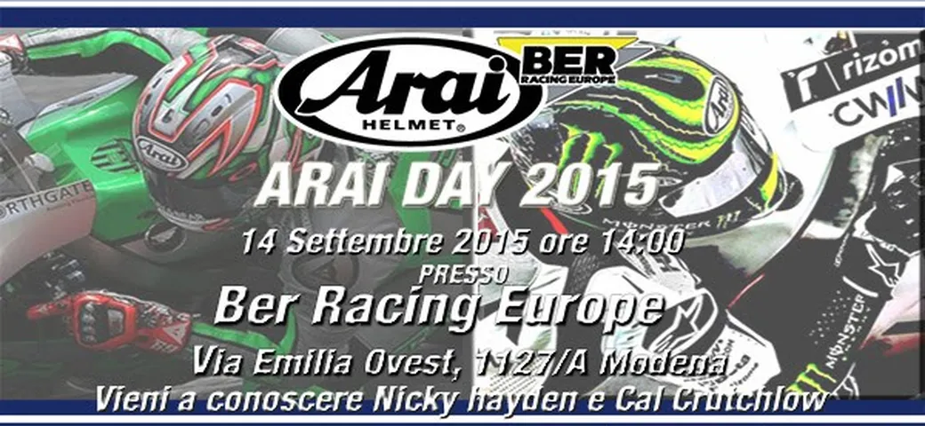 Hayden e Crutchlow all'Arai Day 2015