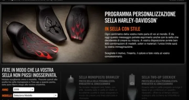 Harley-Davidson Custom Seat Program: disegna la tua sella