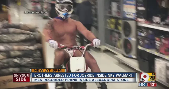 Brothers arrested for scantily-clad joyride through Walmart
