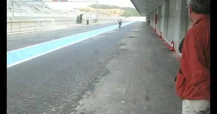 Max Biaggi tests the Aprilia RSV4 at Portimao