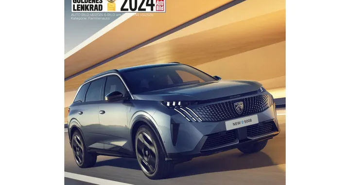 "Volante d'Oro 2024" per la Peugeot E-5008 come miglior vettura per famiglie