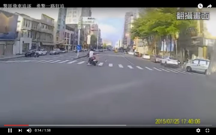 Poliziotto insegue ladro in moto a Taiwan [Video]