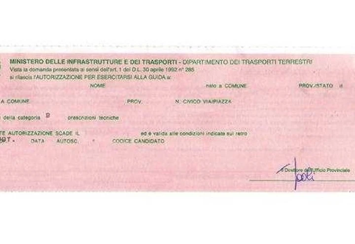 Foglio rosa patente B: come funziona, quanto dura