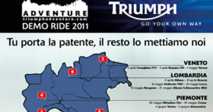 Triumph Adventure Demo Tour 2011: l'occasione per provare la Tiger 800 e la Tiger 800 XC