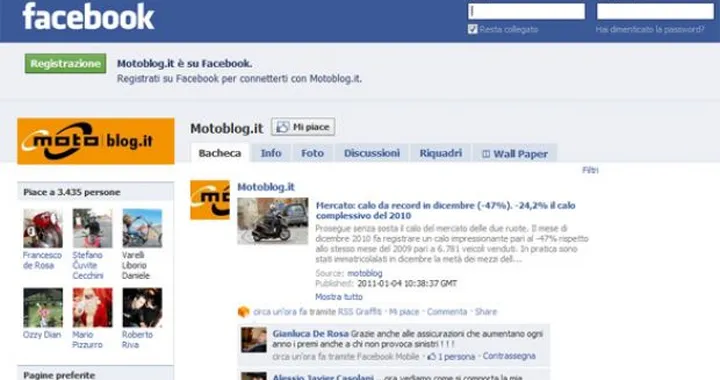 Motoblog cresce anche su Facebook