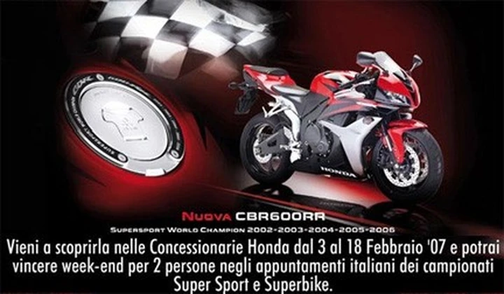Scopri la nuova CBR600RR e vinci la Superbike