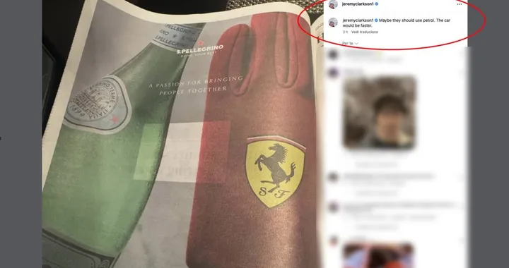 Jeremy Clarkson mette al tappeto Ferrari con una battuta dissacrante