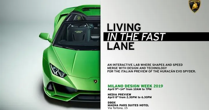 Lamborghini Huracán EVO Spyder alla Milano Design Week 2019