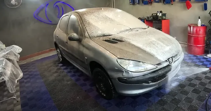 Dopo 10 anni di abbandono, Peugeot 206 viene finalmente lavata [VIDEO]