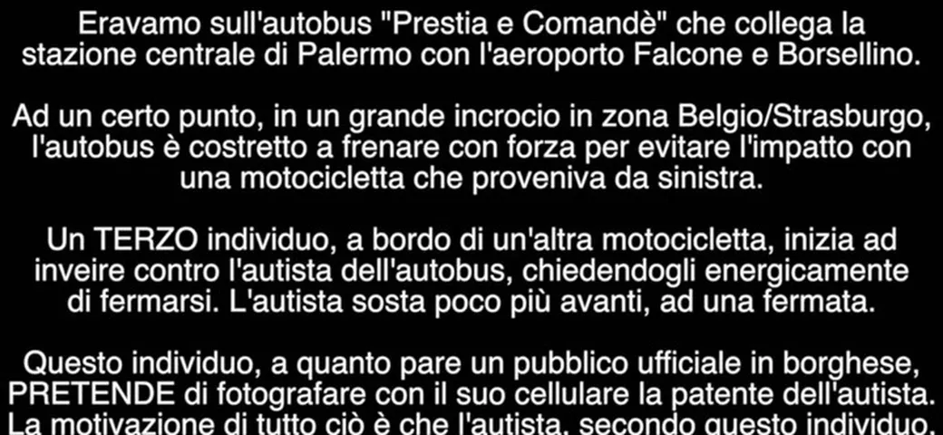 Lite Autista Autobus e Vigile a Palermo