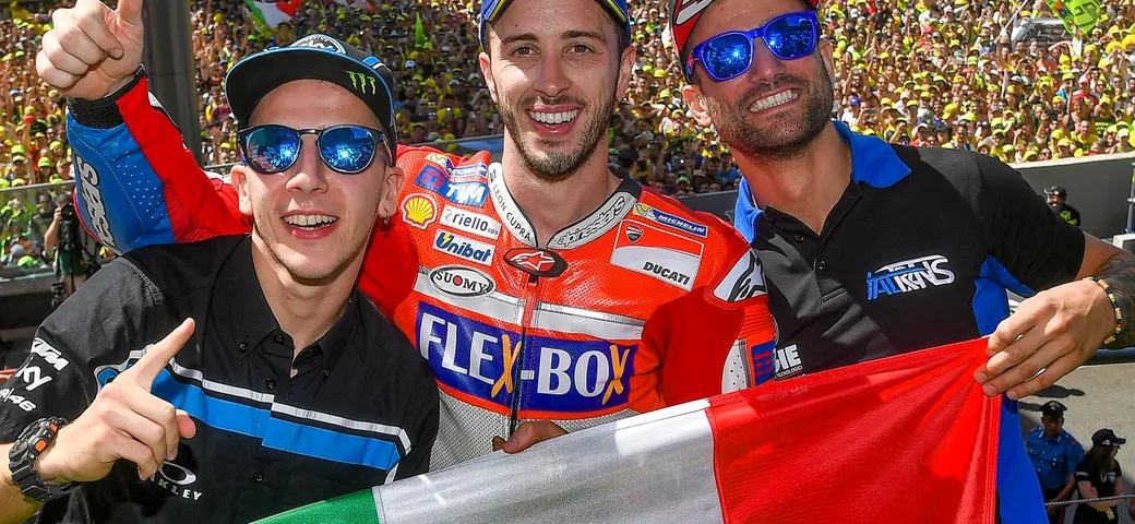 Mugello, il trionfo di Dovizioso, Pasini, Migno parla romagnolo con inflessioni pesaresi. Quando Davide batte Golia…
