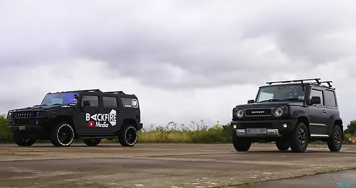 Hummer H2 vs Suzuki Jimny: la drag race che spiazza | Video