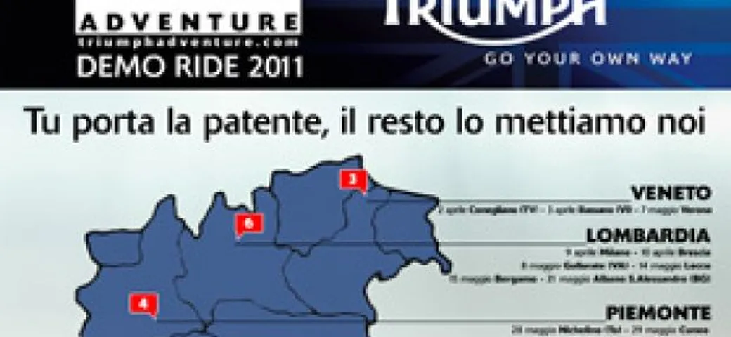 Triumph Adventure Demo Tour 2011: l'occasione per provare la Tiger 800 e la Tiger 800 XC
