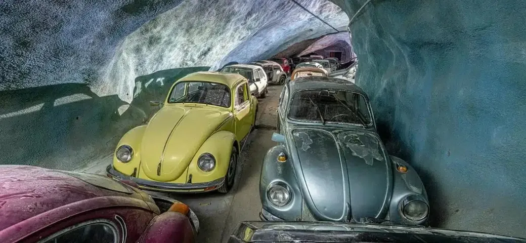 Le Volkswagen prigioniere di una miniera in Svizzera