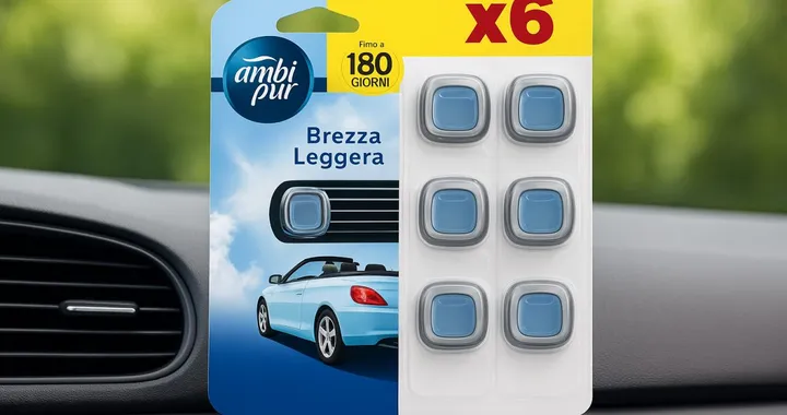 Ambi Pur Car Light Breeze in confezione da 6: freschezza in auto a prezzo speciale