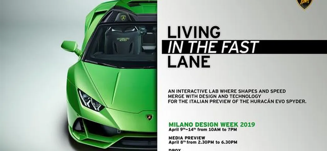 Lamborghini Huracán EVO Spyder alla Milano Design Week 2019