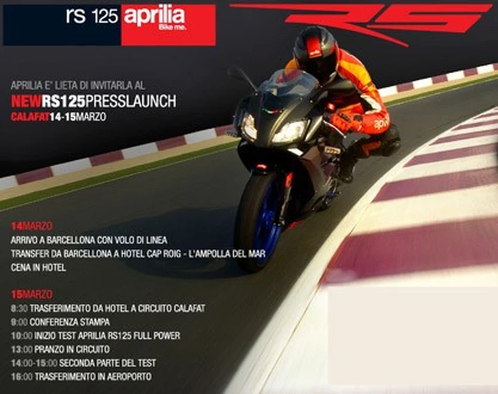 Aprilia test RS 125 - si parte per la Spagna! holè!