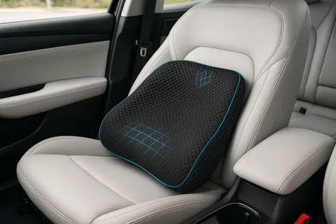 Cuscino Poggiatesta Auto In Memory Foam 3D - Traspirante E Sfoderabile - Anti Affaticamento (Nero/Viola/Arancione/Marrone/Beige/Giallo/Rosso)
