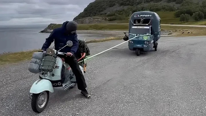 In Ape camperizzata e Vespa fino a Capo Nord: oltre 4.500 km