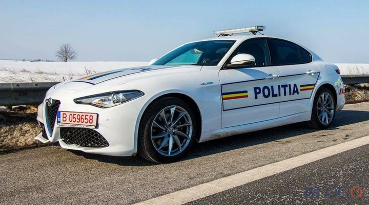 L'Alfa Romeo Giulia Veloce della Polizia rumena