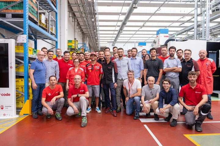 Ducati: Enea Bastianini visita la sede di Brembo