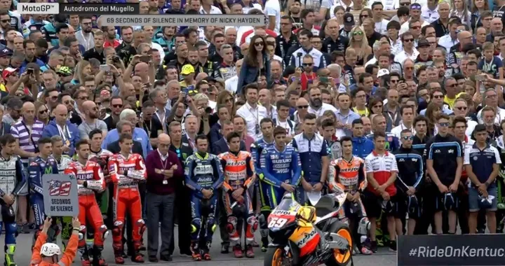 MotoGP: 69 secondi di silenzio per Hayden dal Mugello
