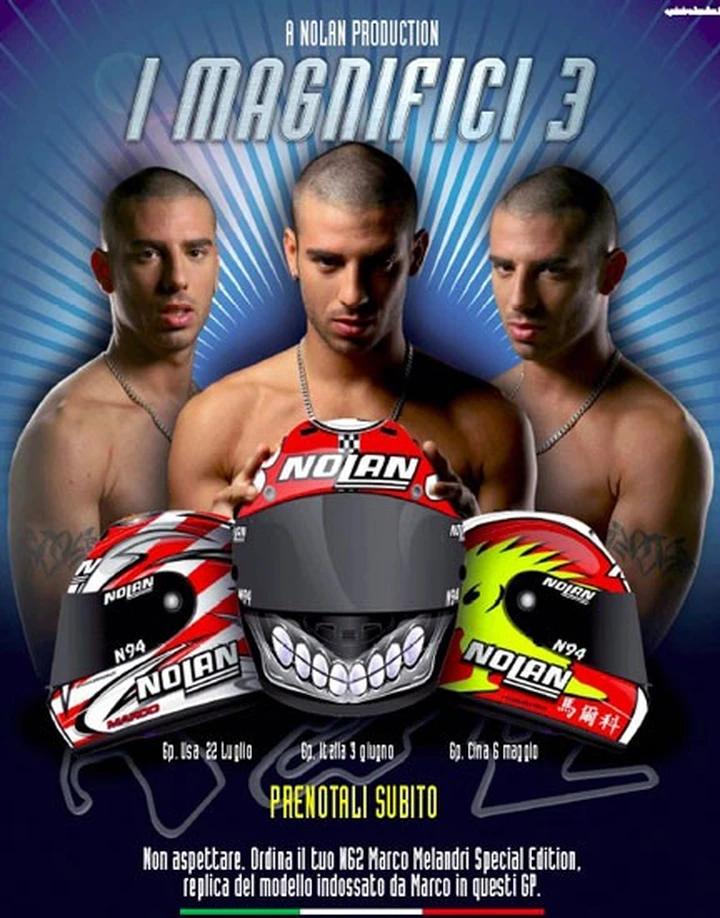 Nuove grafiche per il casco di Melandri