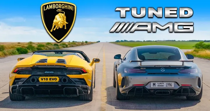 Drag Race: AMG GTR vs Lamborghini Huracan