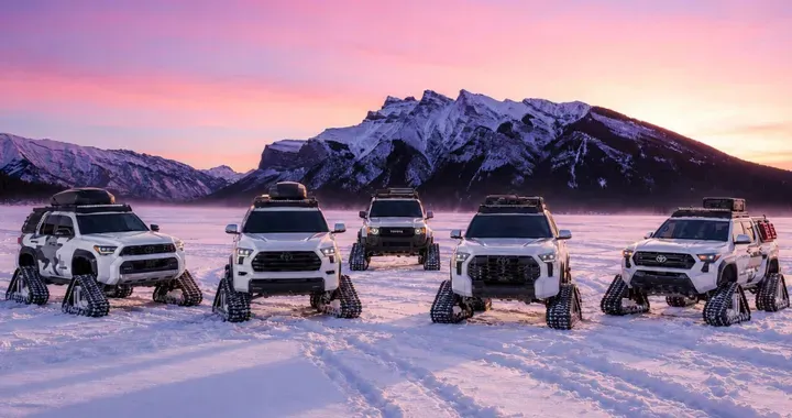 Toyota Snowhunter, cinque fuoristrada estremi con cingoli per conquistare la neve