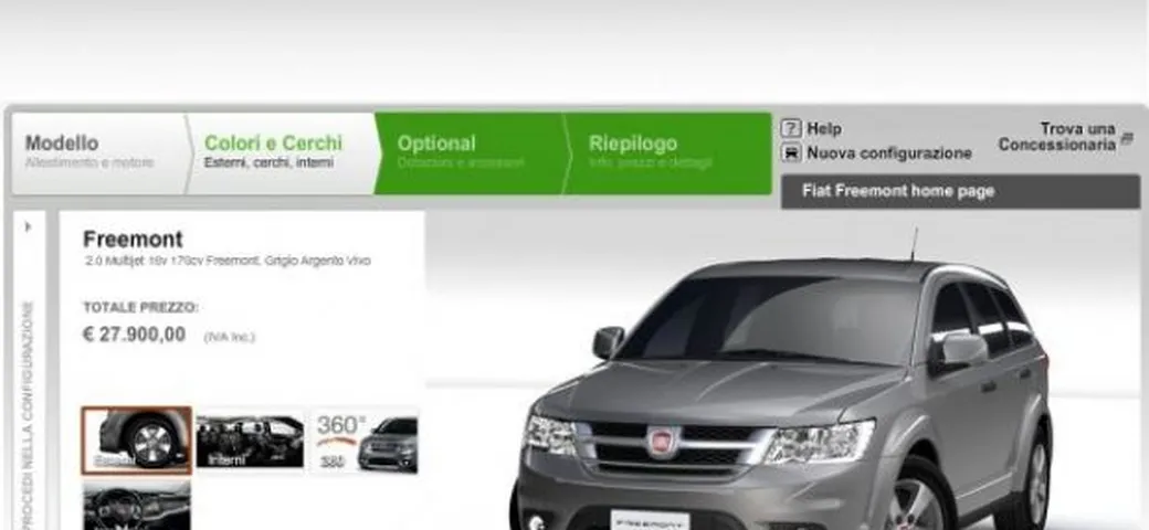 Fiat Freemont: on-line il configuratore