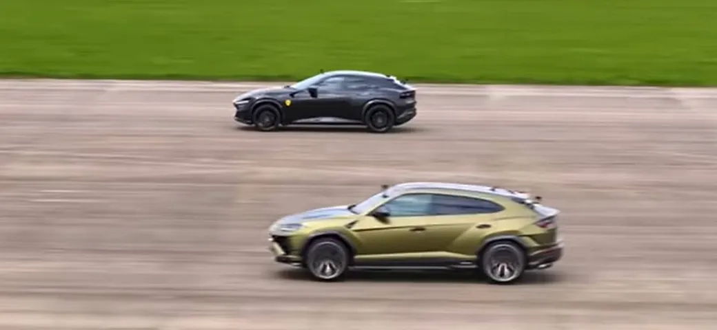 Lamborghini Urus Performante vs Ferrari Purosangue nella drag race | Video