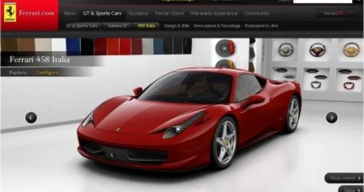 Ferrari 458 Italia: arriva il configuratore on-line