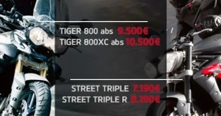 Triumph: promozione su Tiger 800 e Street Triple