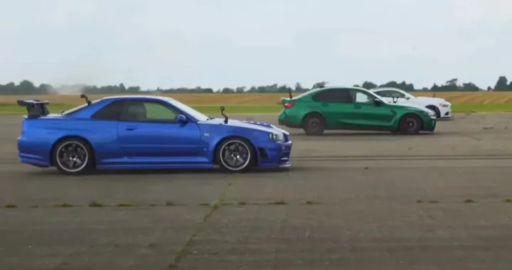 BMW M3 Competition vs Mustang e Nissan Skyline potenziate | Video