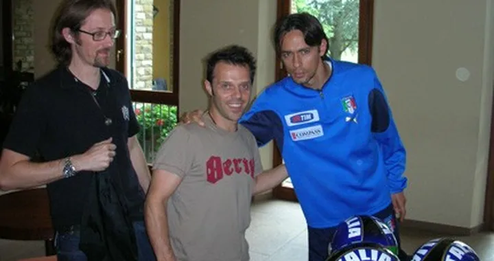 Loris Capirossi e Berik in visita alla Nazionale Azzurra