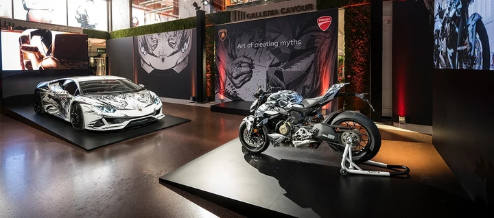 Ducati e Lamborghini insieme per celebrare le opere dell'artista italiano Paolo Troilo