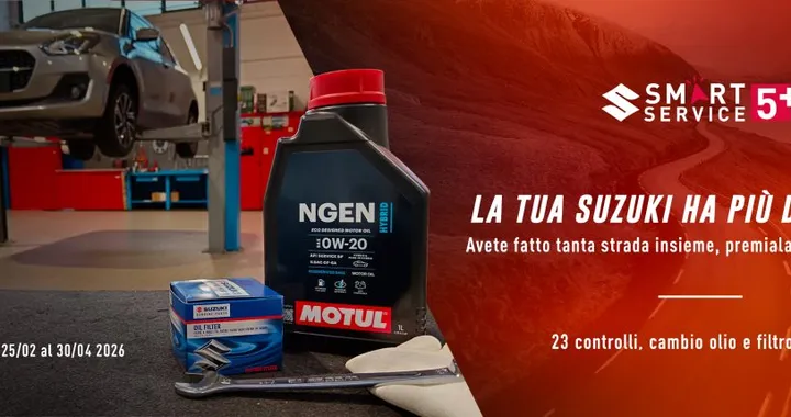Suzuki Smart Service 5+, manutenzione per auto oltre 5 anni a 159€