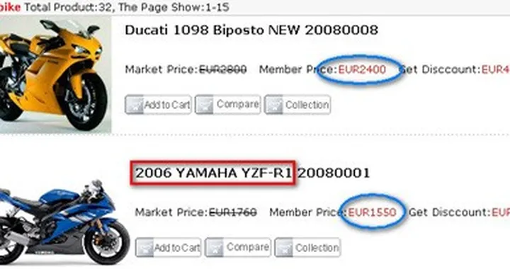 eCommerce cinese vende moto a prezzi folli