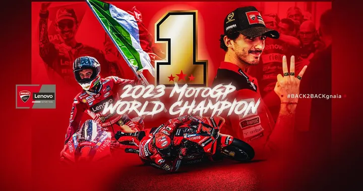 Ducati Lenovo Team: Francesco Bagnaia è campione del mondo 2023