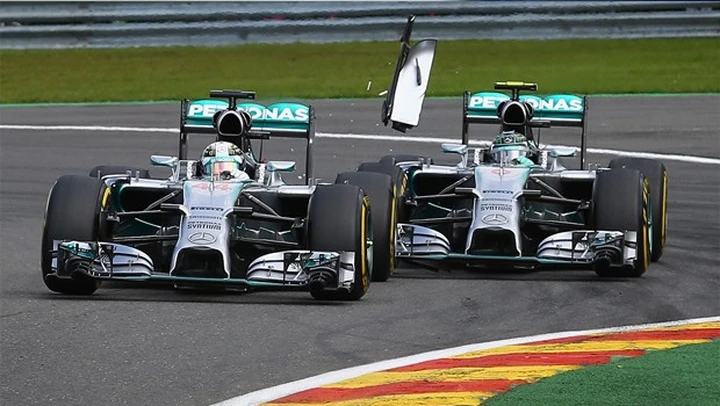 GP Belgio F1 2014: l'incidente tra Hamilton e Rosberg in Video