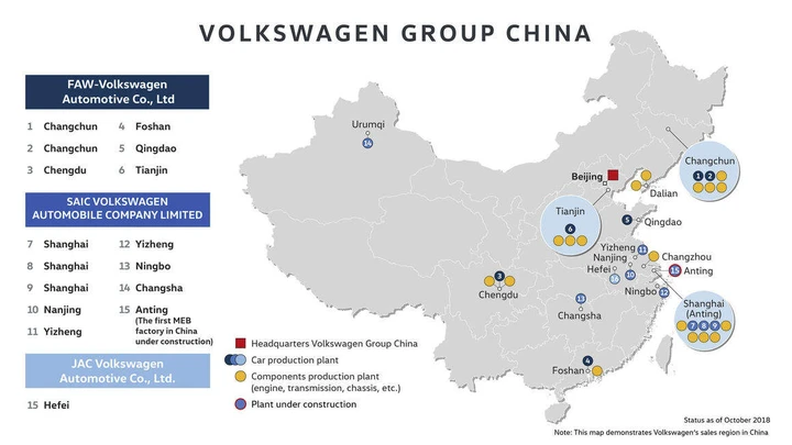 Auto elettriche Volkswagen: nuova fabbrica in Cina