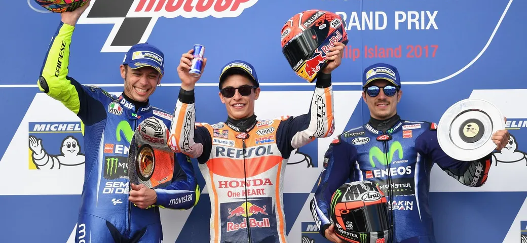 MotoGP Australia 2017: vince Marquez su Rossi e Vinales, Dovizioso 13° [FOTO]