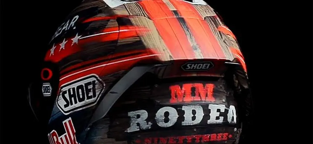 Shoei MM Rodeo Ninety-Three, il casco di Marc Marquez per il GP di Austin