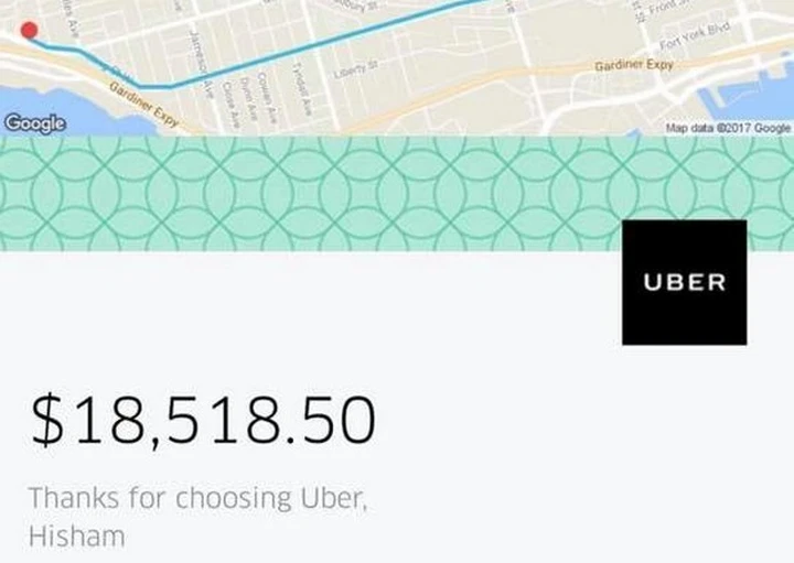 Uber: oltre 12.000 euro per una corsa di 21 minuti
