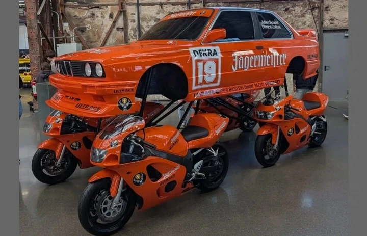 BMW E30 su 4 Suzuki GSX-R: il progetto più folle del 2026